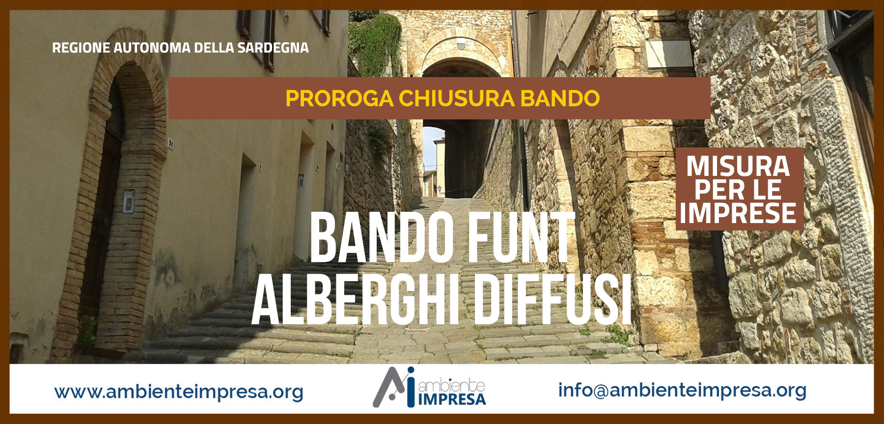 Bando FUNT Alberghi Diffusi Misura per le imprese - Regione Sardegna - Ambiente Impresa srl - Cagliari - Finanza Agevolata Bando FUNT Alberghi Diffusi Misura per le imprese - Regione Sardegna - Ambiente Impresa srl - Cagliari - Finanza Agevolata