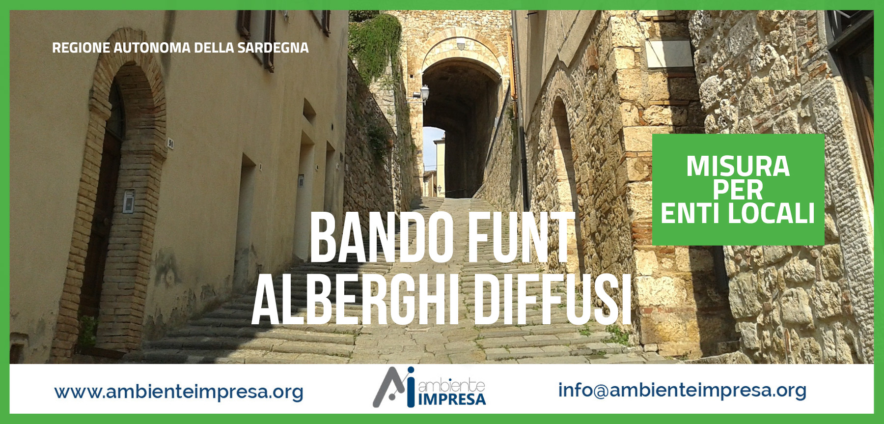 Bando FUNT Alberghi Diffusi Misura per ENTI LOCALI - Regione Sardegna - Ambiente Impresa srl - Cagliari - Finanza Agevolata 26 31 sito enti locali