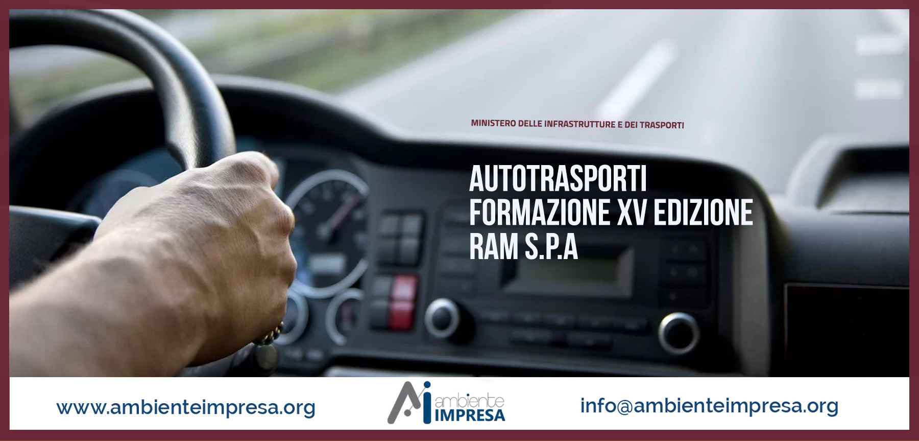 AUTOTRASPORTI Formazione XV edizione 2024 - Ministero delle infrastrutture dei trasporti - RAM SPA