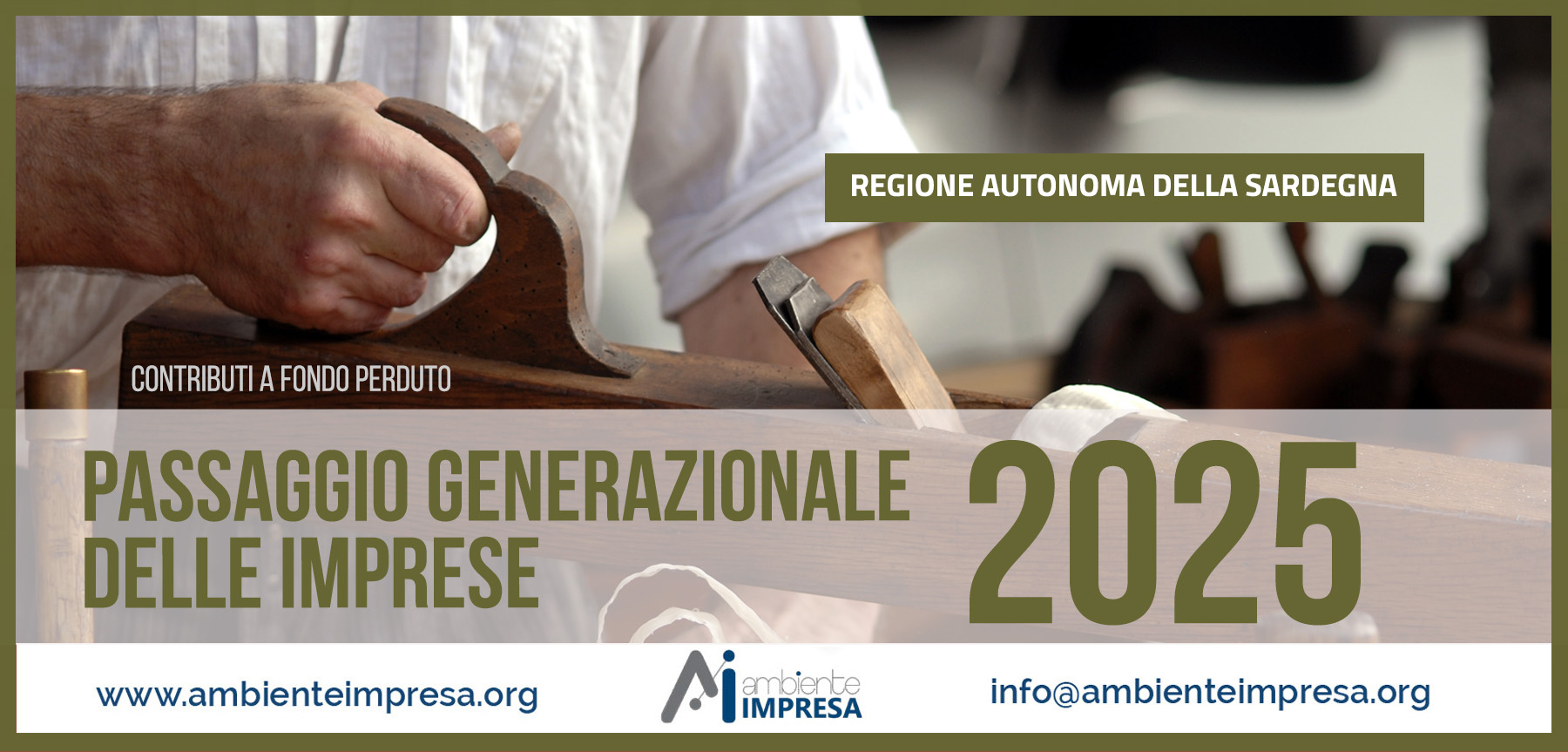 Contributi alle Imprese Artigiane Coinvolte nel passaggio Generazionale 2025- Contributi a Fondo Perduto - Regione Sardegna - Ambiente Impresa srl - Cagliari