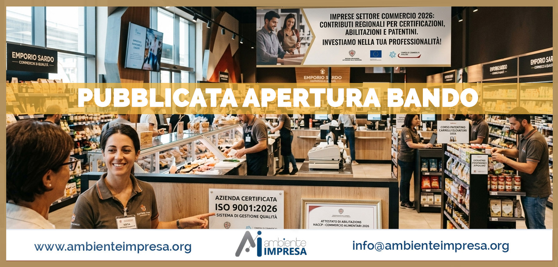 Certificazioni Commercio 2026 - Ambiente Impresa srl - Finanza Agevolata Cagliari Certificazioni Commercio 2026 - Ambiente Impresa srl - Finanza Agevolata Cagliari